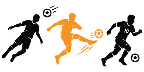 Three soccer players kicking ball © MDANISUR