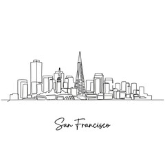 Fototapeta premium San Francisco Skyline Line Art Illustration