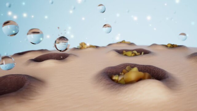 3D Animation of Skin Pore Cleansing and Blackhead Removal