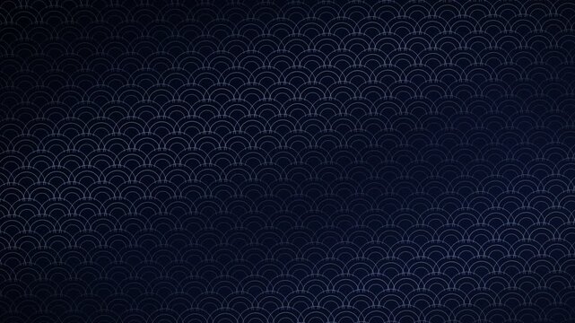 Seigaiha Japanese Pattern Motion Background Loop 4K - Yoru Night