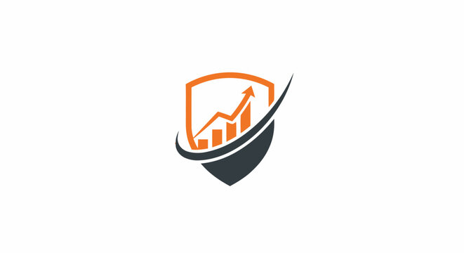 Financial growth shield logo representing secure investment and business success.