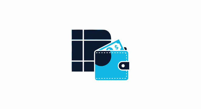 Financial planning and budgeting icon with wallet and calendar vector illustration.