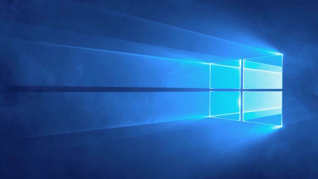 Abstract digital window background with shifting neon gradient lights and subtle atmospheric smoke effects