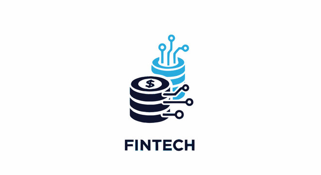 Fintech logo icon representing financial technology digital banking and cryptocurrency transactions.