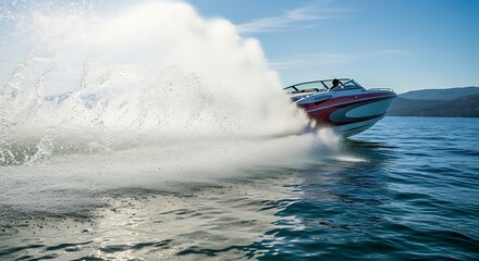 Fototapeta premium Speedboat on the Lake.
