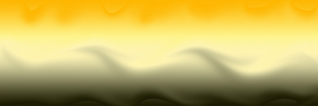 Abstract yellow and black smoke background, ethereal golden mist waves, atmospheric dark gradient texture for cinematic design and web banners