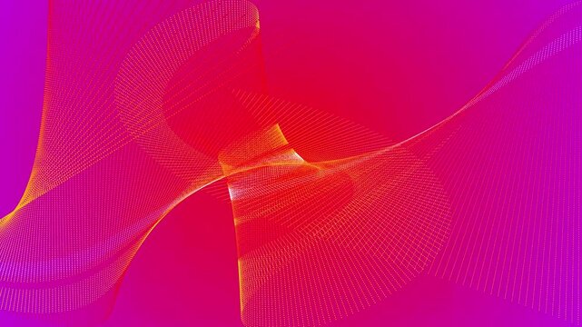 Vibrant Pink and Orange Digital Moire Pattern Loop