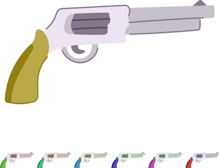 Fototapeta premium ern wild west pistol cartoon. handgun colt, antique saloon, sheriff magnum ern wild west pistol sign vector