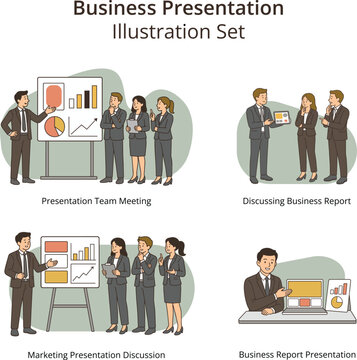 Business Presentation Illustration Set