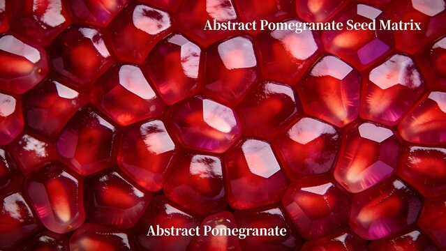 Macro Close-Up of Fresh Red Pomegranate Arils
