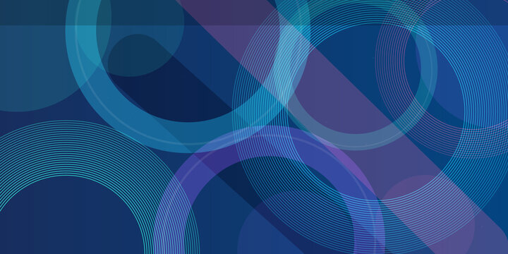 Abstract background featuring intersecting geometric blue circles and linear patterns for modern digital art graphic design projects.