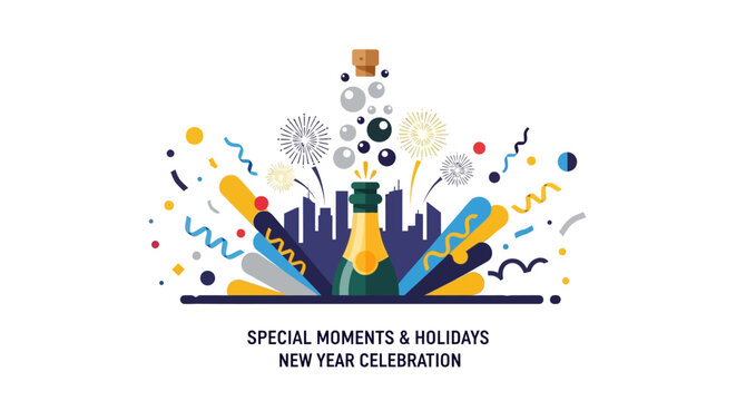 New Year Celebration Party Elements.