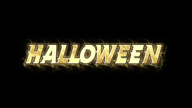 Halloween Text glow Animation on black background landscape 4k video