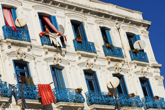 Algeria, Algiers, Low angle view of a apartment building