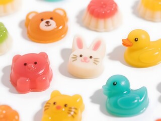 Obraz premium Cute Animal Shaped Homemade Jelly Desserts for Kids