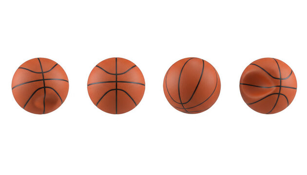 Four Basketballs Shown From Different Angles