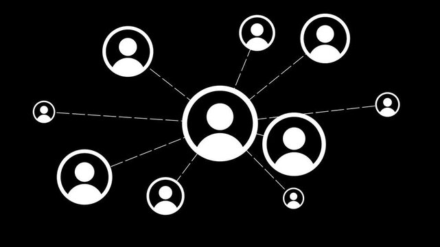 Network connections animation, global network connections and social networking on Transparent Background. Full HD. 4K