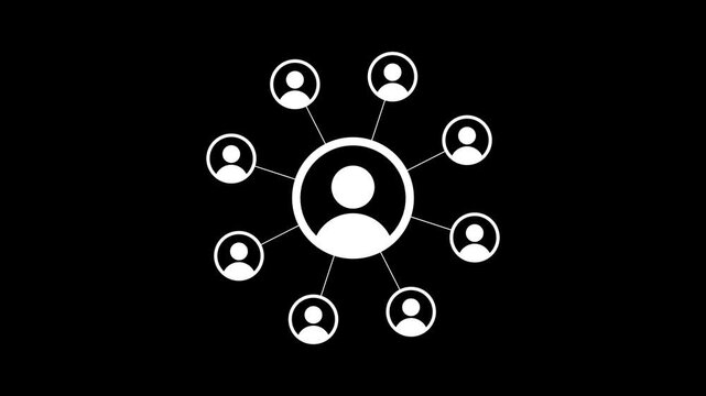Network connections animation, global network connections and social networking on Transparent Background. Full HD. 4K