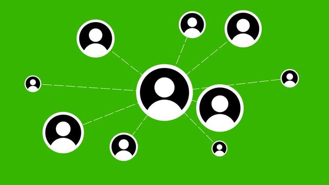 Network connections animation, global network connections and social networking on Green Background. Full HD. 4K
