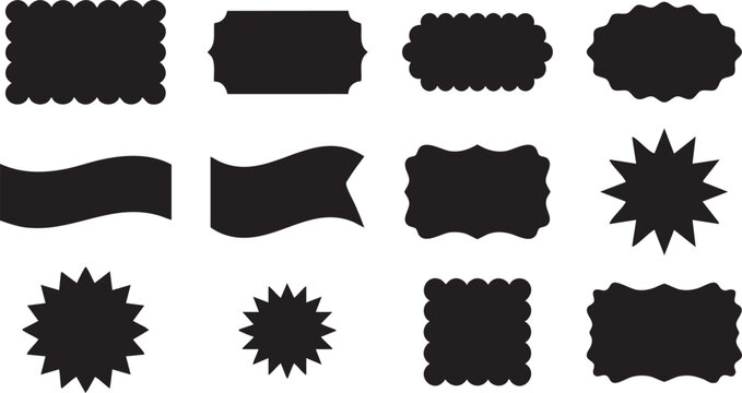 Label Silhouette Collection for Graphic Design, frame, tag, banner, vector, template