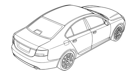 Fototapeta premium Detailed vector illustration of a modern car design