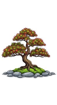 Bonsai Tree on Rocks. (2)