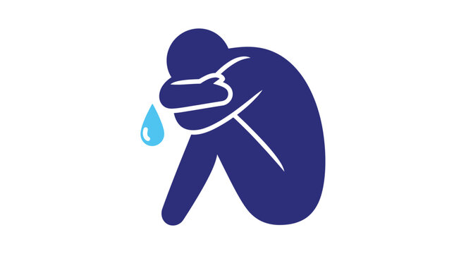Sadness person crying alone depressed.