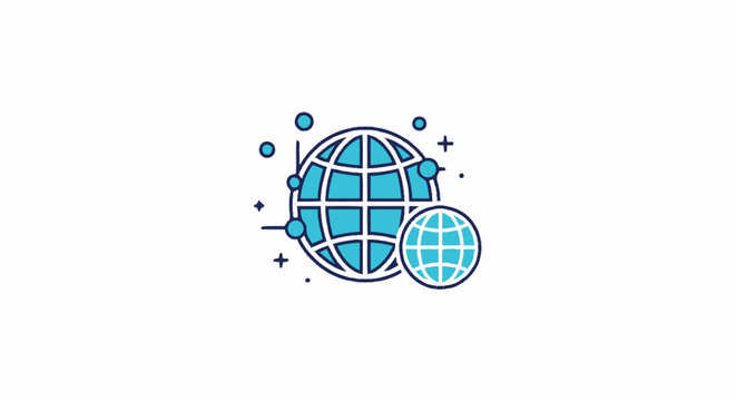 Global network connection icon representing worldwide communication and internet technology.