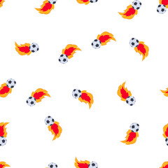 Obraz premium pattern agility speed soccer ball cartoon. dribble sprint, pass kick, strike curve agility speed soccer ball sign. seamless symbol vector illustration