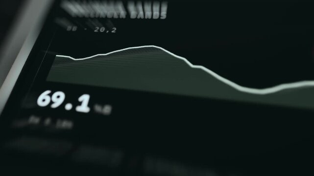 Bollinger Bands indicator used to measure market volatility