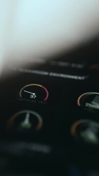 Cleanroom monitoring dashboard showing environmental metrics such as particle count, temperature, and humidity
