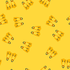 pattern flippers flippers cartoon. dive diver, beach fins, isometric scuba flippers flippers sign. seamless vector illustration © PikePicture