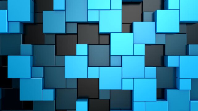 Background of Cubes. Abstract motion, loop, two color, 3d rendering, 4k resolution
