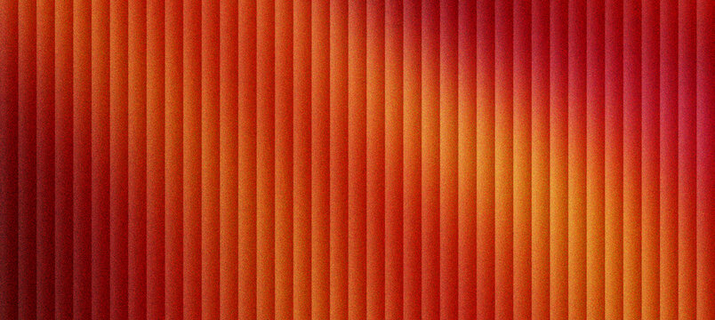 Abstract red corrugated metal texture with vertical lines. Industrial orange ribbed steel background for construction design. Vibrant metallic surface with rhythmic patterns and soft light.
