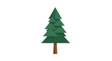 Fototapeta premium A green pine tree illustration.