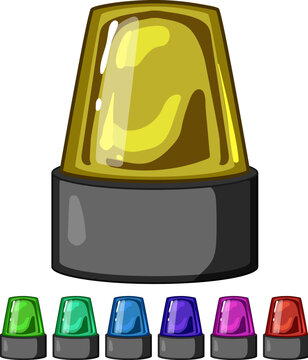 alert siren cartoon. red bokeh, alarm beacon, police dark alert siren sign colorful illustration