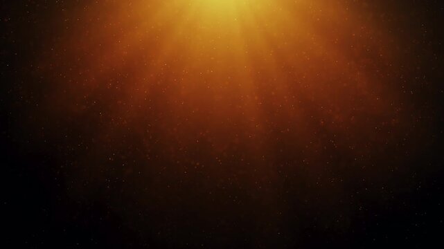 Fine dust particles actively drift and swirl through warm golden volumetric light rays against a dark background. The shifting beams and continuous particle movement create an atmospheric seamless loo