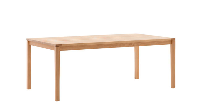 Simple wooden dining table with four legs