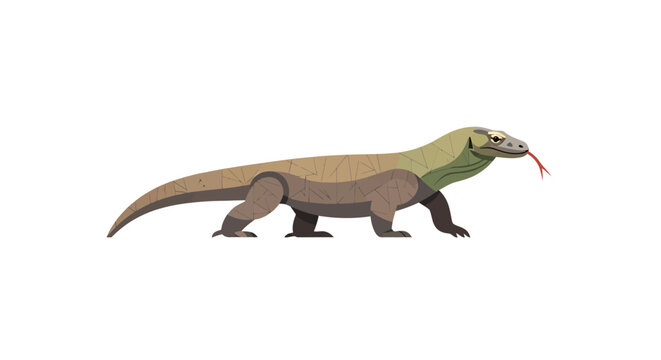 Brown and green lizard walking.
