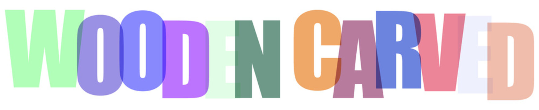 Colorful 3d text wood n carv d letters transparent background