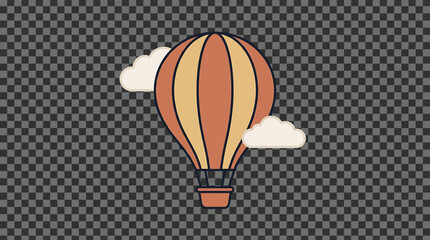 Colorful hot air balloon floating in the sky. © Riki