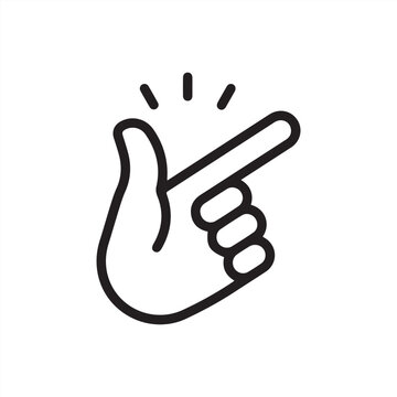 Hand snapping fingers, linear icon. Ease, simplicity and quick action. Line with editable stroke.