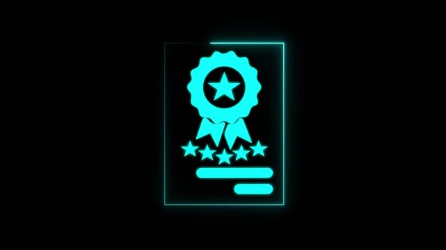 Quality Assurance Certificates Compliance Control Audits Certifications Best Quality with Five cyan Stars for Product quality business standards process compliance official certification,4k animation.