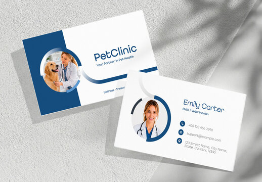 Modern Veterinary Clinic Business Card Template