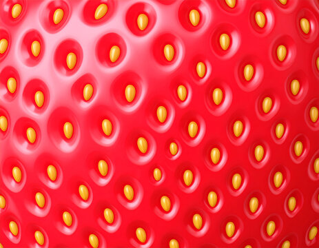 closeup glossy red strawberry skin texture background