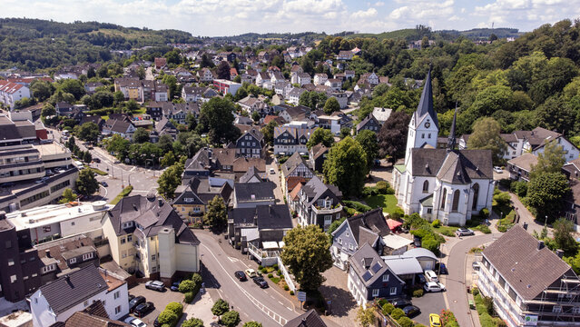 View of the Historic Old Town of Gummersbach in North Rhine-Westphalia, Germany
