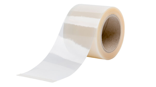 Clear adhesive tape roll with cardboard core