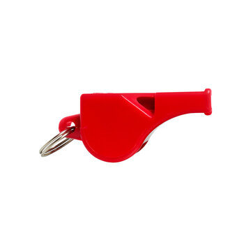 Red Referee Whistle Sports and Safety concept on transparent background png