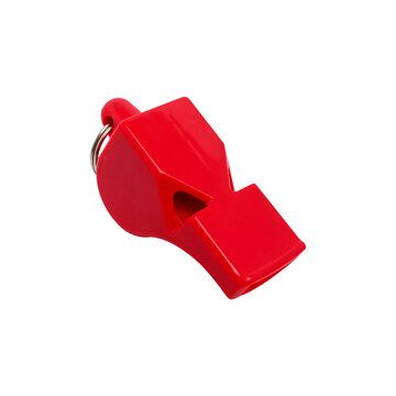 Red Referee Whistle Sports and Safety concept on transparent background png
