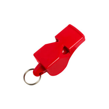 Red Referee Whistle Sports and Safety concept on transparent background png